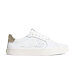 Womens leisure shoes Cariuma SALVAS White Premium Leather Ice Logo Metallic Gold Sneaker