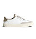 Womens leisure shoes Cariuma TOCA White Premium Leather Vintage White Suede Metallic Gold Sneaker