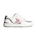 Mens leisure shoes Cariuma UBA White Leather and Suede Blush Pink Logo Silver Accents Sneaker