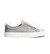 Womens leisure shoes Cariuma OCA Low Light Grey Canvas Vintage White Suede Sneaker