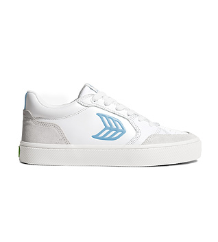 Dámské volnočasové boty Cariuma VALLELY White Leather Vintage White Suede Argentina Blue Logo Sneake
