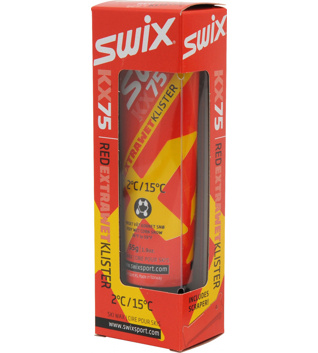 Klister Swix KX75 Red Extra Wet Klister +2°C to +15°C, 55g