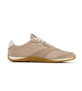 Mens leisure shoes Cariuma SUTAI Nylon and Suede Desert Taupe