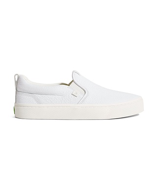 Mens leisure shoes Cariuma SLIP-ON White Premium Leather Sneaker