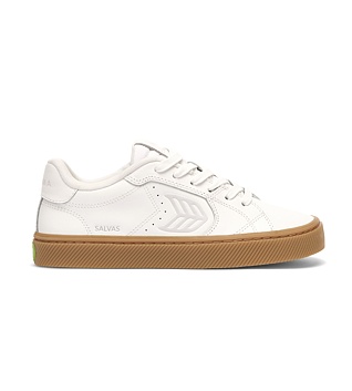 Mens leisure shoes Cariuma SALVAS Leather Gum Warm White Ice Logo