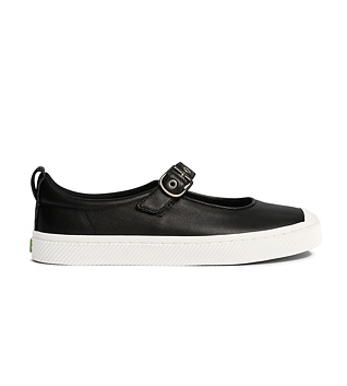 Womens leisure shoes Cariuma OCA Mary Jane Black Napa Leather Sneaker