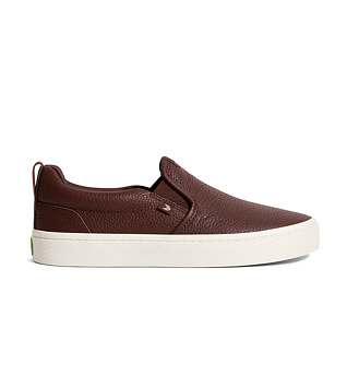 Womens leisure shoes Cariuma SLIP-ON Brown Premium Leather Sneaker