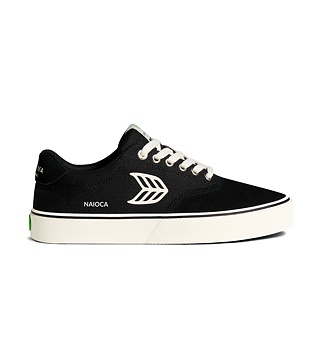Womens leisure shoes Cariuma NAIOCA PRO Stripe Suede and Canvas Black