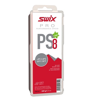 Glide wax Swix PS8 Red -4°C/+4°C, 180g