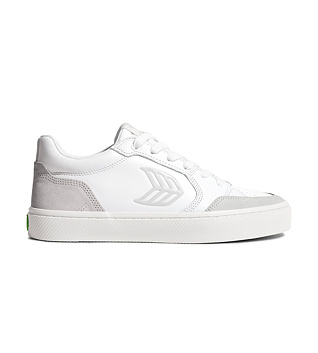 Mens leisure shoes Cariuma VALLELY White Leather Vintage White Suede Ice Logo Sneaker
