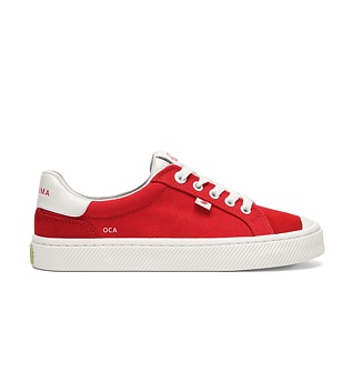 Mens leisure shoes Cariuma OCA 2.0 Nylon and Suede Scarlet Red