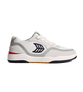 Womens leisure shoes Cariuma UBA PRO Smoke White Suede Off-White Mesh Black Logo Red Sneaker