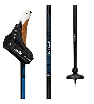 Cross-country poles Swix Dynamic D2 pole, Just click, PCU