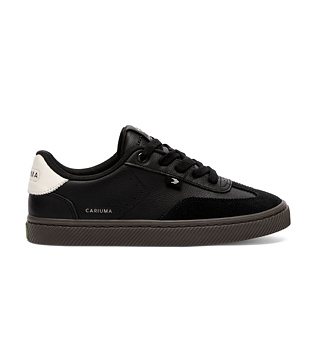 Mens leisure shoes Cariuma TOCA Soft Grain Leather and Suede Teak Black