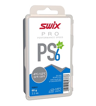 Glide wax Swix PS6 Blue -6°C/-12°C, 60g