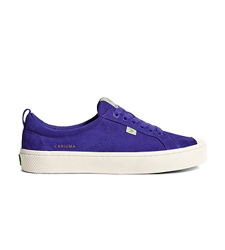 Mens leisure shoes Cariuma OCA Low Liberty Purple Suede Sneaker