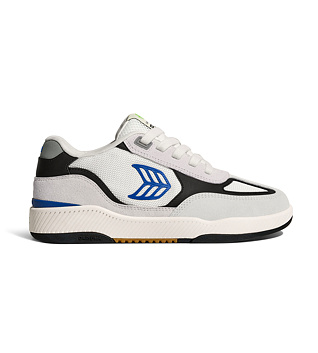 Mens leisure shoes Cariuma Skategoat C25 PRO Smoke White Suede Off-White Mesh Bold Blue Logo Black S