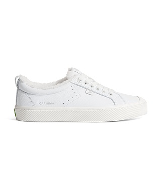 Mens leisure shoes Cariuma OCA Therma Low White Premium Leather Sneaker