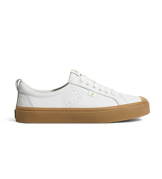 Mens leisure shoes Cariuma OCA Low Gum White Premium Leather Sneaker