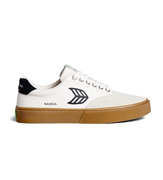 Pánské volnočasové boty Cariuma NAIOCA PRO Stripe Suede and Canvas Gum Vintage White