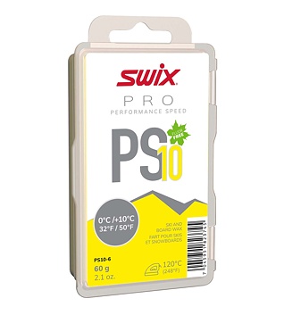 Glide wax Swix PS10 Yellow 0°C/+10°C, 60g