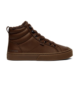 Womens leisure shoes Cariuma OCA Therma High Brown Premium Leather Boot