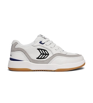 Mens leisure shoes Cariuma UBA PRO Off-White Suede and Smoke White Mesh Black Logo Sneaker