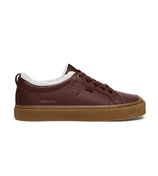 Mens leisure shoes Cariuma OCA Therma Low Brown Premium Leather Boot