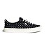 Mens leisure shoes Cariuma OCA Low Black Canvas White Polka Dots Sneaker