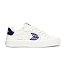 Womens leisure shoes Cariuma SALVAS White Leather Bright Navy Logo Sneaker