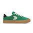 Mens leisure shoes Cariuma NAIOCA PRO Stripe Suede and Canvas Lush Green