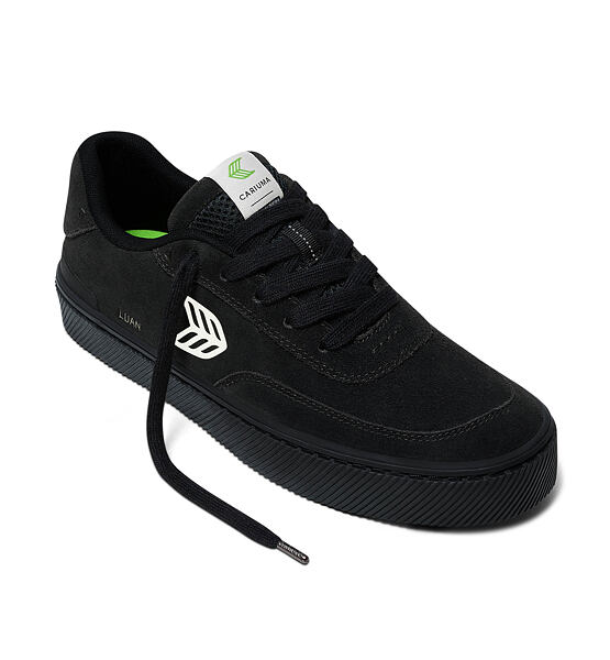 Pánské volnočasové boty Cariuma LUAN PRO All Black Suede Ivory Logo Sneaker