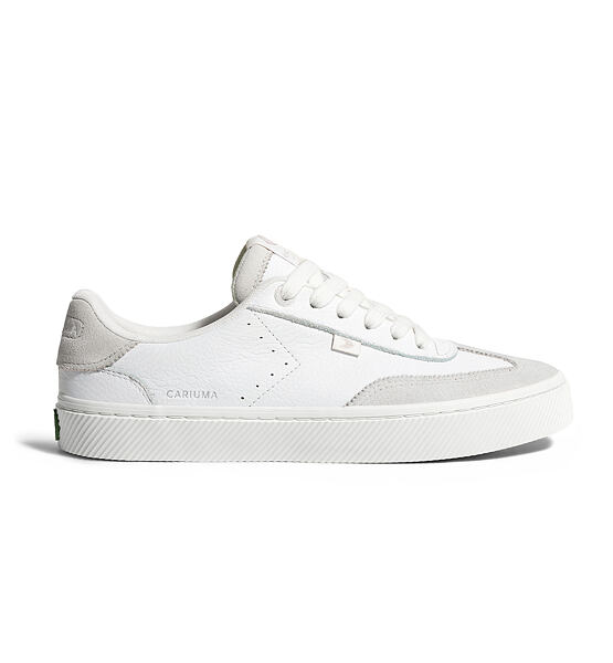 Womens leisure shoes Cariuma TOCA White Premium Leather Smoke White Suede Sneaker