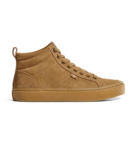 Mens leisure shoes Cariuma OCA High All Camel Suede Sneaker
