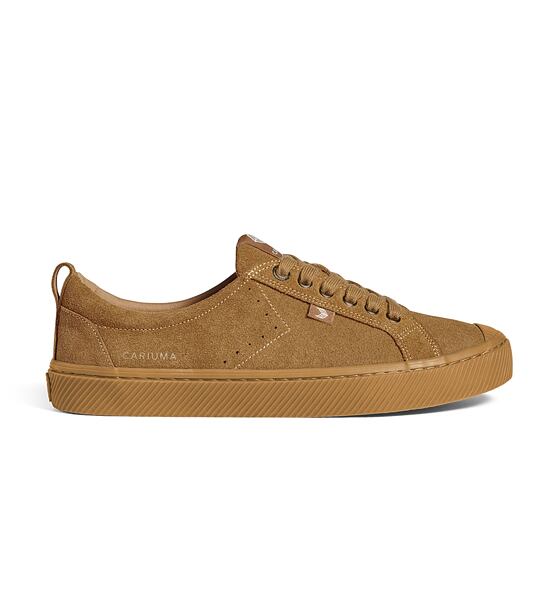 Womens leisure shoes Cariuma OCA Low All Camel Suede Sneaker