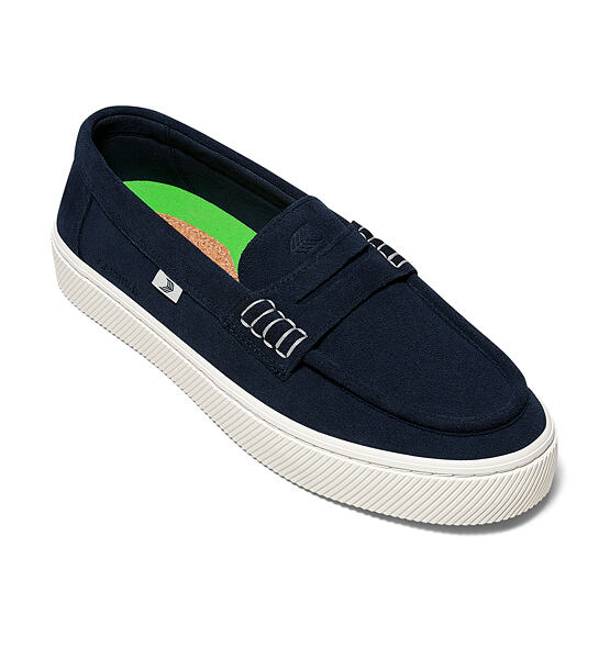 Mens leisure shoes Cariuma CAJU Loafer Navy Suede