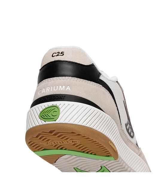 Pánské volnočasové boty Cariuma Skategoat C25 PRO Off-White Mesh Light Cream Suede Black Accents Sne