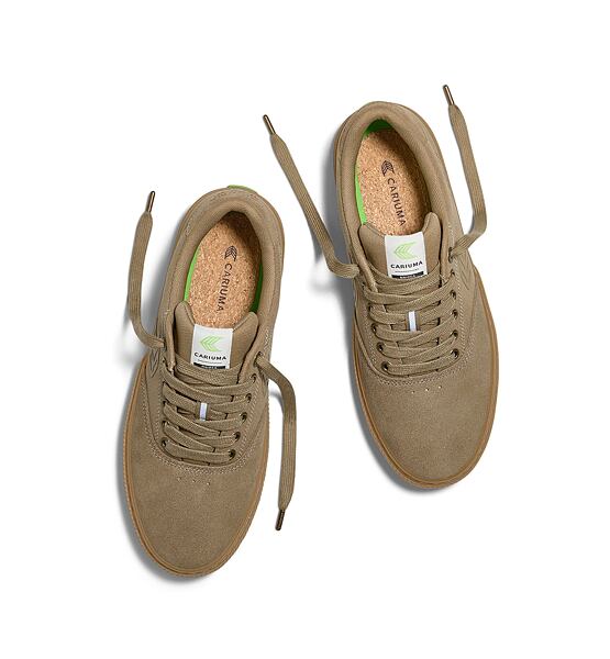Pánské volnočasové boty Cariuma NAIOCA PRO Gum Burnt Sand Suede and Canvas Burnt Sand Logo Sneaker