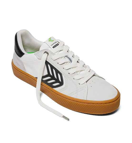 Womens leisure shoes Cariuma CATIBA PRO 2.0 Suede and Cordura Gum Smoke White