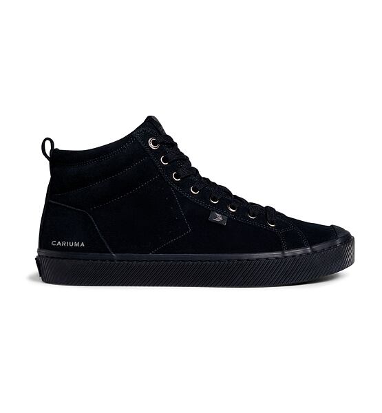Womens leisure shoes Cariuma OCA High All Black Suede Sneaker