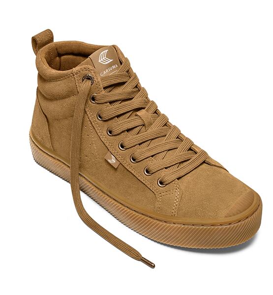 Mens leisure shoes Cariuma OCA High All Camel Suede Sneaker