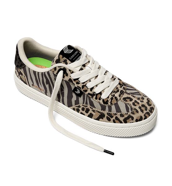 Womens leisure shoes Cariuma TOCA Zebra Leopard Print Suede Sneaker