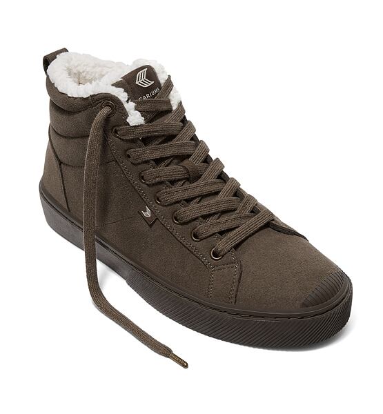 Mens leisure shoes Cariuma OCA Therma High All Teak Suede Boot
