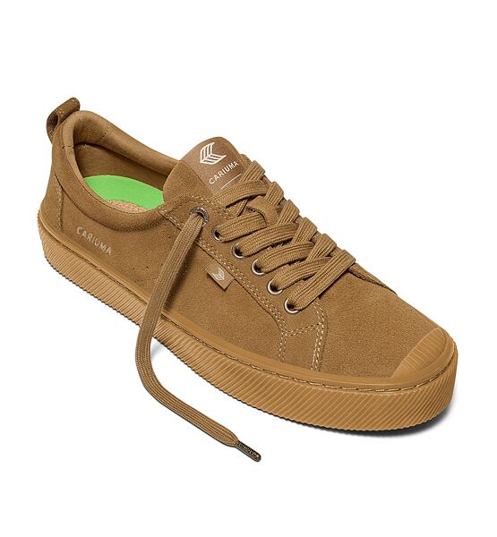 Womens leisure shoes Cariuma OCA Low All Camel Suede Sneaker