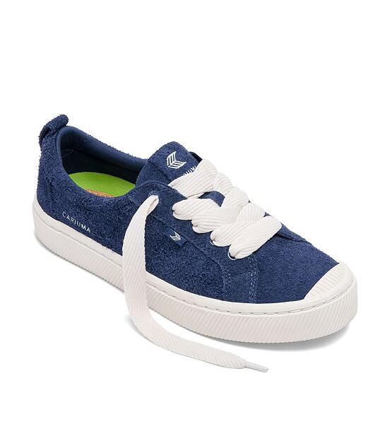 Womens leisure shoes Cariuma OCA Hairy Suede Bright Navy