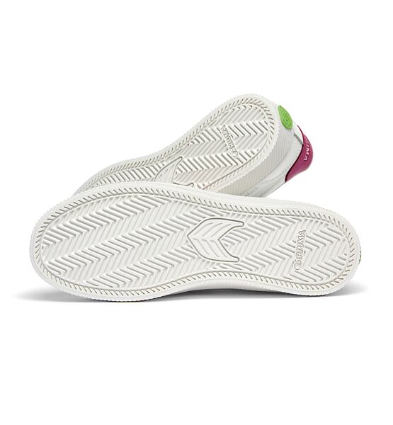 Dámské volnočasové boty Cariuma SALVAS White Leather Jazzy Pink Logo Sneaker