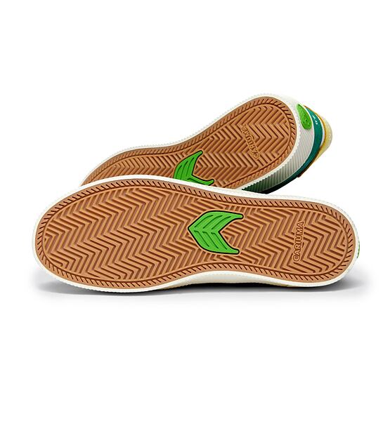 Pánské volnočasové boty Cariuma CATIBA PRO 2.0 Forest Green Suede and Cordura Ivory Logo Lemonade Sn