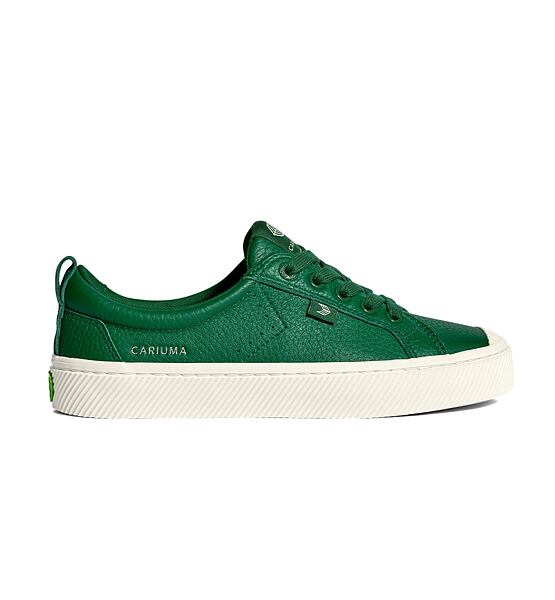 Mens leisure shoes Cariuma OCA Low Abundant Green Premium Leather Sneaker