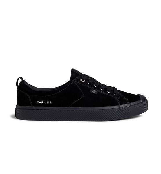 Mens leisure shoes Cariuma OCA Low All Black Suede Sneaker