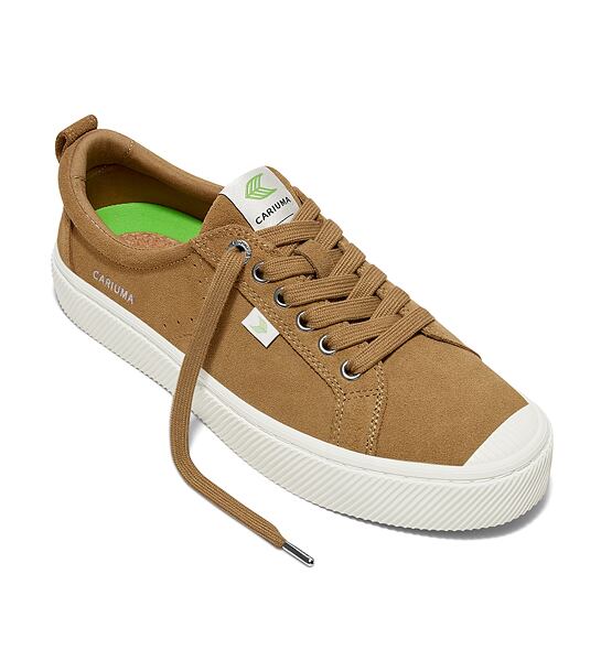 Womens leisure shoes Cariuma OCA Low Camel Suede Sneaker